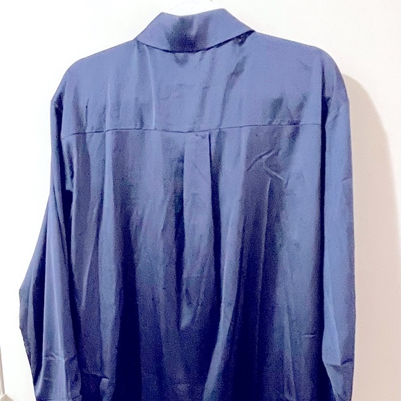 Zeagoo dark navy silky blouse - Picture 3 of 6